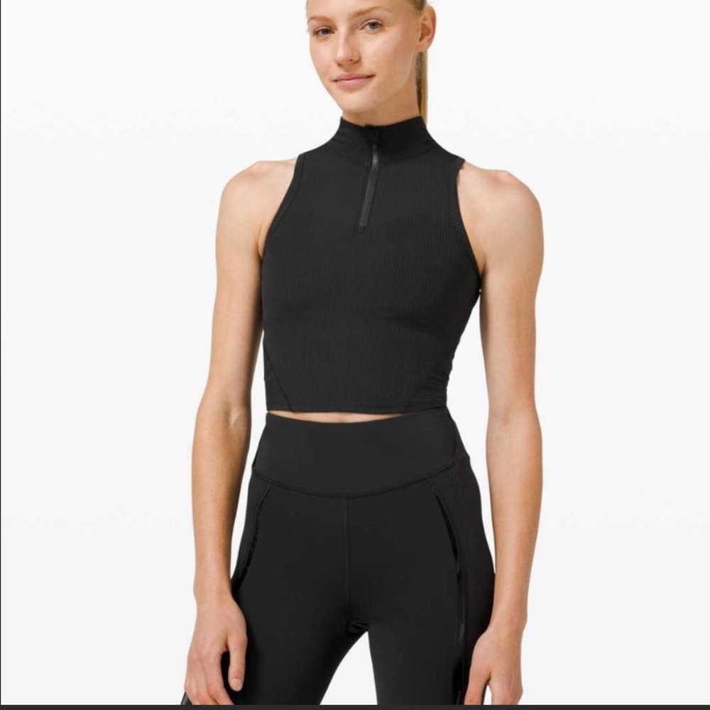 NWT Lululemon Zip-Front Cropped Run Tank Size 8